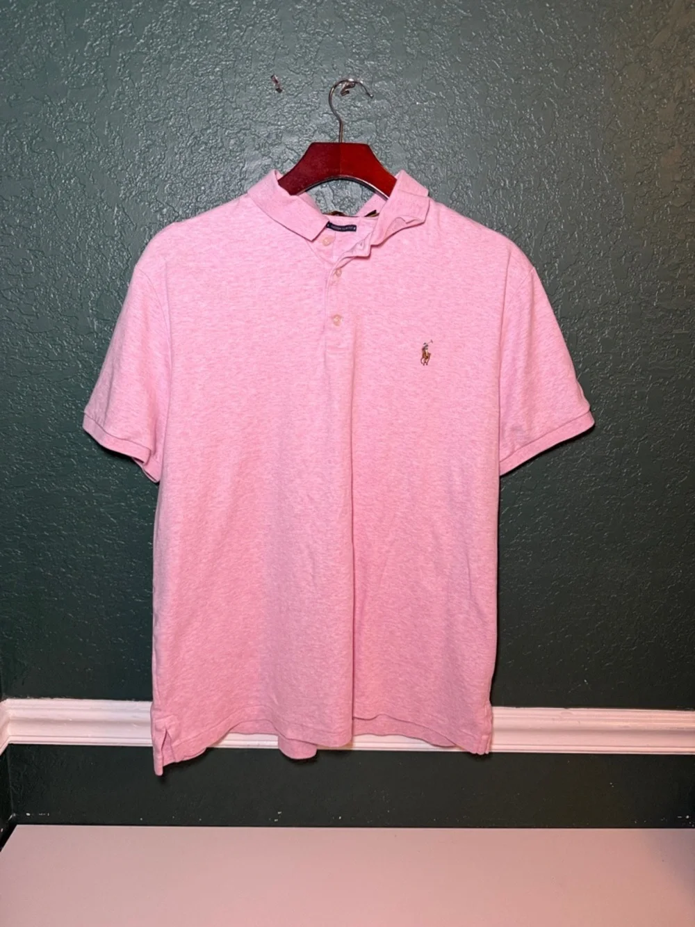 Polo Ralph Lauren Men's Custom Slim Fit Pink Polo Shirt XL